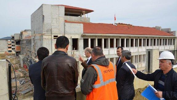 Tekirdağ Valisi Sayın Mehmet CEYLAN, 40 Derslikli Mesleki ve Teknik Anadolu Lisesinin İnşaatını yerinde denetledi