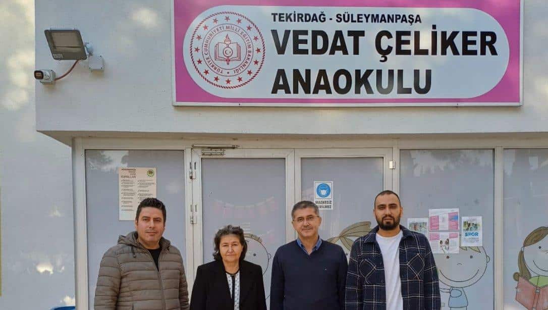 İlçe Özel Eğitim Hizmetleri kurulumuz Tekirdağ Rehberlik ve Araştırma Merkezi çalışma bölgesinde bulunan Süleymanpaşa ilçesi Vedat Çeliker Anaokulu Destek Eğitim Odası açılışı için saha ziyaretinde bulundu.